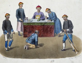 Daily Life of the Chinese - Justice: Prevented before a Magistrate, 19th Century