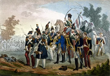 Death of Marshal Lannes at Essling on 28 May 1809 (19th century engraving)