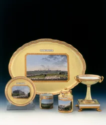 Dessert Service, Porcelain Pieces by the Dennelle Factory