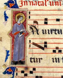 Detail of an Illuminated Page Depicting a Saint