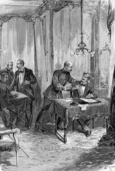 Dreyfus case. Arrest of Captain Alfred Dreyfus on 15/10/1894 after dictation.