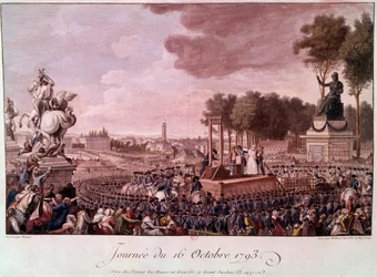 Execution of Marie Antoinette: Queen Marie Antoinette on the Scaffold on October 16