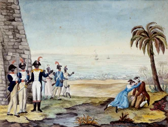 Execution of a Settler During the Revolt in Santo Domingo