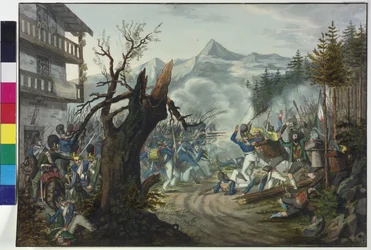 Fight between Bavarian soldiers and Tyrolese peasants