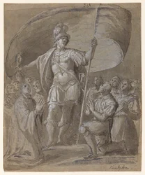 Figures Paying Homage to a Knight