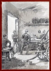 Firefighters in a barracks: town post