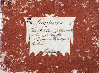 First page of musical score of Symphony 66 in B flat major by J Haydn