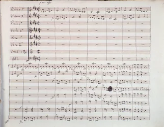 First Page of the Score of the Sixth Symphony by Luigi Boccherini