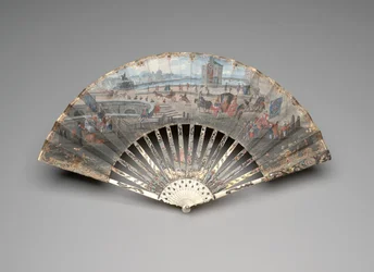 Folding fan with a view of the Pont Neuf, c.1755-60