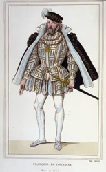 François de Lorraine (1519-1563). Duke of Aumale, then 2nd Duke of Guise. French Lieutenant General. Engraving from 1830.