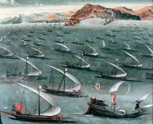 French fleet off the town of Genoa (painting)