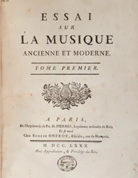 Frontispiece of Essay sur la musique ancienne et moderne by Jean Benjamin de Laborde (Jean-Benjamin de La Borde)