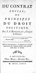 Frontispiece of the Social Contract or Principles of Political Law by Jean Jacques Rousseau, printed in Amsterdam in 1762