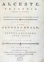 Frontispiece of music sheet of Alceste, opera by C. W. Gluck