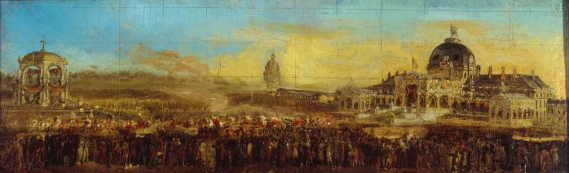 Festival of May 10, 1852, at the Champ-de-Mars; Departure of the Prince-President, after the Blessing of the Flags. Current 7th Arrondissement, Paris, between 1847 and 1857