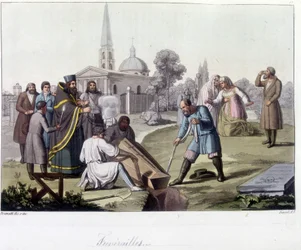 Funeral According to the Orthodox Rite in Russia - in The Old and Modern Costume