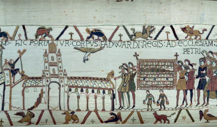 Funeral of King Edward the Confessor of England, his body is taken to the Church of St. Peter (detail)