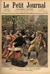 General fight at the Longchamp Grand Prix races, the origin of which is due to the declarations of Charles Dupuy (1851-1923), Minister of Interior and Religious Affairs, who excited the present citizens by making them believe that threats to the republic