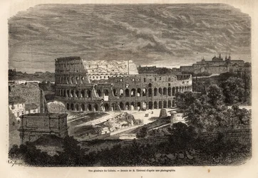 General View of the Colosseum, in Rome, Flavian Amphitheatre Completed in 80, Under the Reign of Emperor Titus