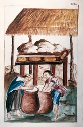 Indians making cheese, from the book 