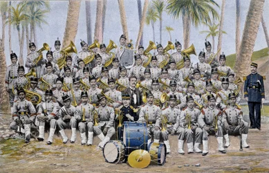 Infantry band in the Republic of Ecuador at the end of the 19th century