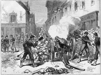 The Paris Commune in 1871. Battery Set Up in Issy by the Federes