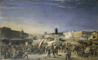 The Attack on the Louvre, July 29, 1830, View from the Pont-Neuf, in 1830
