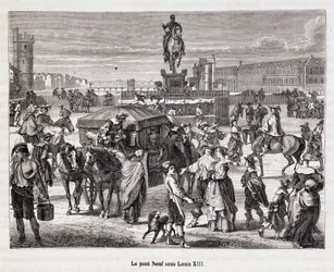 Le Pont Neuf Under Louis XIII - Engraving of the 19th Century