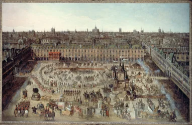 The Romance of the Knights of Glory, grand carousel given from April 5 to 7, 1612, on the occasion of the marriage of Louis XIII with Anne of Austria, Place Royale, around 1612