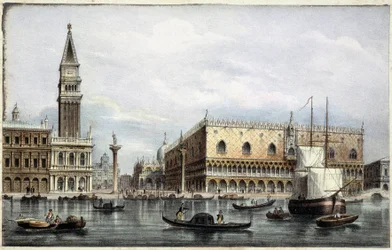 Le mole vu du canal - in "Album of the main views of Venice", ill. by Marco Moro, ed. Gio Brizeghel, v.1840