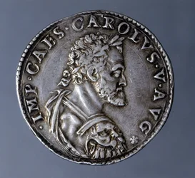 Mint minted in the name and image of Emperor Charles V (1500-1558).