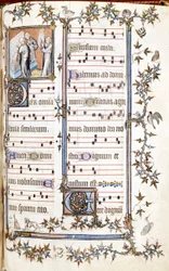 Missal of Saint Denis, circa 1350. Miniature Depicting Clotaire and Dagobert
