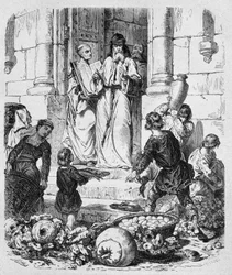 Monks Collect Tithes on the People - in 