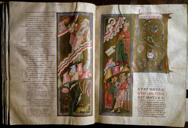 Moses receiving the tables of the law