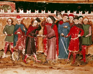 Officials of the Miniature gabelle from the manuscript 