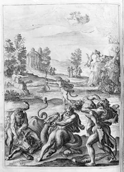 Illustration for Book 15 of Metamorphoses by Ovid, with notes by Thomas Farnaby