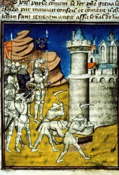 Philip II Auguste at Chinon - Miniature in 