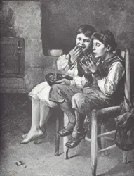 Poor Boys Eating, Late 19th Century