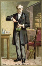 Portrait of Bouchardat. 19th century chromolithography.