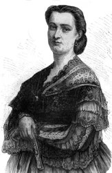 Portrait of Carlotta Patti lyrical singer sister of Adelina Patti.