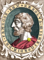 Portrait of Charlemagne or Charles I the Great (742 - 814) King of the Francs