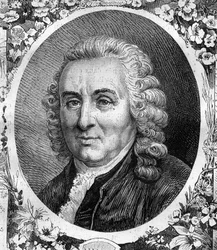 Portrait of Charles Linnaeus, Swedish naturalist. Engraving from 1878