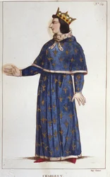 Portrait of Charles V the Wise (engraving of 1830)