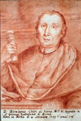 Portrait of Girolamo Chiti di Siena (1679-1759) Italian kapellmeister (chapel master) Engraving. 18th century.