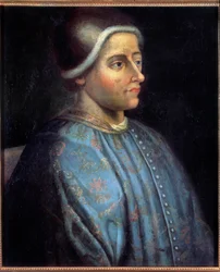 Portrait of Jacques Coeur, silver-toner of King Charles VII and French businessman. Anonymous painting