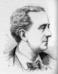 Portrait of Louis Delaunay, French comedian, member of the Comedie Francaise. Engraving in Le Monde Illustré n°1168 of 16 August 1879