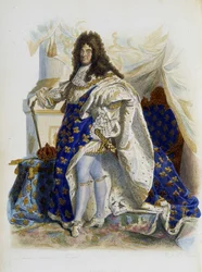 Portrait of Louis XIV (1638-1715) - in "Le Plutarque francais", by Mennechet