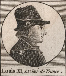 Portrait of Louis XI (1423-1483), King of France - Portrait of Louis XI of France (1423-1483), King of France - engraving from Instruction sur l