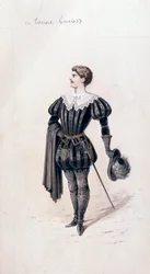 Portrait of Lucio, tenor in Lucia di Lammermoor, opera by Gaetano Donizetti