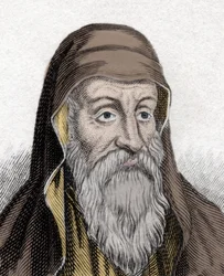 Portrait of Origen, theologian of the Patristic Period. Engraving of the 19th century